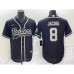 Men's Nike Las Vegas Raiders #8 Josh Jacobs Black Cool Base Stitched Baseball Jersey