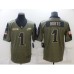 Men's Philadelphia Eagles #1 Jalen Hurts Nike Olive 2021 Salute To Service Limited Player Stitched Jersey