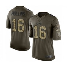 Men's Philadelphia Eagles #16 Mack Hollins Elite Green Salute to Service Football Stitched Jersey