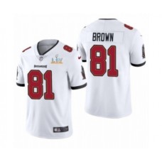 Men's Tampa Bay Buccaneers #81 Antonio Brown White 2021 Super Bowl LV Stitched Jersey