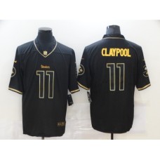 Men's Pittsburgh Steelers #11 Chase Claypool Olive Gold Nike 2020 Salute To Service Limited Stitched Jersey