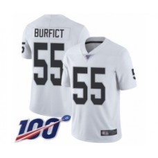 Men's Oakland Raiders #55 Vontaze Burfict White Vapor Untouchable Limited Player 100th Season Football Stitched Jersey