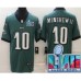 Men's Philadelphia Eagles #10 Gardner Minshew II Limited Green Super Bowl LVII Vapor Stitched Jersey