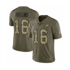 Men's Philadelphia Eagles #16 Mack Hollins Limited Olive Camo 2017 Salute to Service Football Stitched Jersey