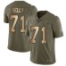 Men's Nike Tennessee Titans #71 Dennis Kelly Limited Olive Gold 2017 Salute to Service NFL Jersey