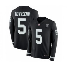 Men's Nike Oakland Raiders #5 Johnny Townsend Limited Black Therma Long Sleeve NFL Jersey