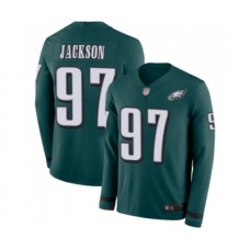 Men's Philadelphia Eagles #97 Malik Jackson Limited Green Therma Long Sleeve Football Jersey