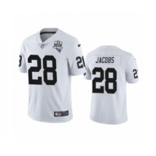 Men's Oakland Raiders #28 Josh Jacobs White 2020 Inaugural Season Vapor Limited Stitched Jersey