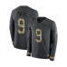 Men's Nike Philadelphia Eagles #9 Nick Foles Limited Black Salute to Service Therma Long Sleeve NFL Jersey