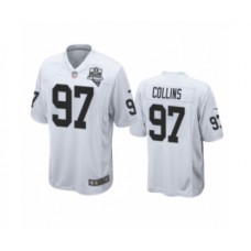 Men's Oakland Raiders #97 Maliek Collins White 2020 Inaugural Season Game Stitched Jersey