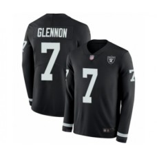 Men's Oakland Raiders #7 Mike Glennon Limited Black Therma Long Sleeve Football Jersey