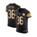 Men's Pittsburgh Steelers #36 Jerome Bettis Elite Black Gold Team Color Football Jersey