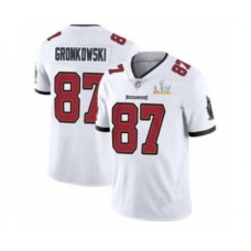 Men's Tampa Bay Buccaneers #87 White Limited Stitched Jersey 2021 Super Bowl LV