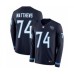 Men's Nike Tennessee Titans #74 Bruce Matthews Limited Navy Blue Therma Long Sleeve NFL Jersey