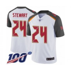 Men's Tampa Bay Buccaneers #24 Darian Stewart White Vapor Untouchable Limited Player 100th Season Football Stitched Jersey