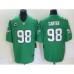 Men's Philadelphia Eagles #98 Jalen Carter Green C 2023 Vapor Limited Throwback Stitched Jersey