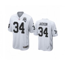 Men's Oakland Raiders #34 Bo Jackson White 2020 Inaugural Season Game Stitched Jersey