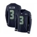 Men's Nike Seattle Seahawks #3 Russell Wilson Limited Navy Blue Therma Long Sleeve NFL Jersey