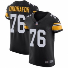 Men's Nike Pittsburgh Steelers #76 Chukwuma Okorafor Black Alternate Vapor Untouchable Elite Player NFL Jersey