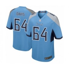 Men's Tennessee Titans #64 Nate Davis Game Light Blue Alternate Football Jersey