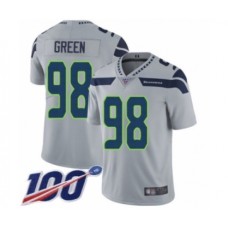 Men's Seattle Seahawks #98 Rasheem Green Grey Alternate Vapor Untouchable Limited Player 100th Season Football Stitched Jersey