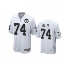 Men's Oakland Raiders #74 Kolton Miller Game 60th Anniversary White Football Jersey