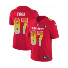 Men's Oakland Raiders #87 Jared Cook Limited Red AFC 2019 Pro Bowl Football Jersey