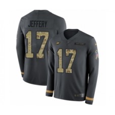 Men's Nike Philadelphia Eagles #17 Alshon Jeffery Limited Black Salute to Service Therma Long Sleeve NFL Jersey