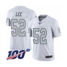 Men's Oakland Raiders #52 Marquel Lee Limited White Rush Vapor Untouchable 100th Season Football Stitched Jersey