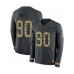 Men's Nike Pittsburgh Steelers #90 T. J. Watt Limited Black Salute to Service Therma Long Sleeve NFL Jersey