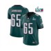 Men's Philadelphia Eagles #65 Lane Johnson Green Super Bowl LVII Patch Vapor Untouchable Limited Stitched Jersey