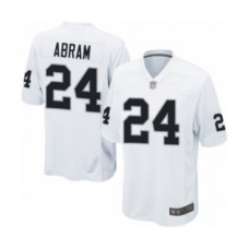 Men's Oakland Raiders #24 Johnathan Abram Game White Football Jersey