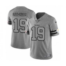 Men's Pittsburgh Steelers #19 JuJu Smith-Schuster Limited Gray Team Logo Gridiron Football Stitched Jersey