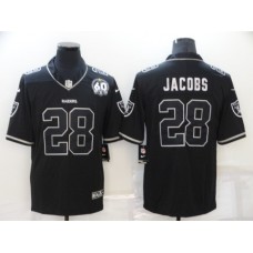 Men's Oakland Raiders #28 Josh Jacobs Black 60th Anniversary Vapor Untouchable Limited Stitched Jersey