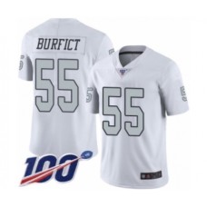 Men's Oakland Raiders #55 Vontaze Burfict Limited White Rush Vapor Untouchable 100th Season Football Stitched Jersey