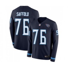 Men's Tennessee Titans #76 Rodger Saffold Limited Navy Blue Therma Long Sleeve Football Jersey