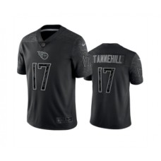 Men's Tennessee Titans #17 Ryan Tannehill Black Reflective Limited Stitched Football Jersey