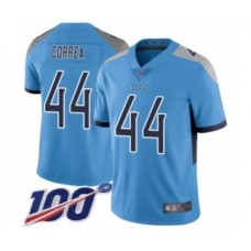 Men's Tennessee Titans #44 Kamalei Correa Light Blue Alternate Vapor Untouchable Limited Player 100th Season Football Jersey