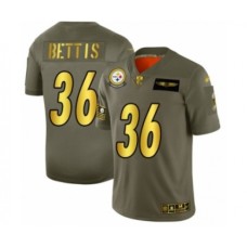 Men's Pittsburgh Steelers #36 Jerome Bettis Olive Gold 2019 Salute to Service Limited Player Football Stitched Jersey