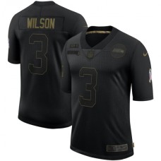 Men's Seattle Seahawks #3 Russell Wilson Black Nike 2020 Salute To Service Limited Stitched Jersey