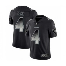 Men's Oakland Raiders #4 Derek Carr Black Smoke Fashion Limited Jersey