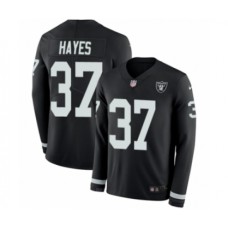 Men's Nike Oakland Raiders #37 Lester Hayes Limited Black Therma Long Sleeve NFL Jersey