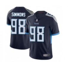 Men's Tennessee Titans #98 Jeffery Simmons Navy Vapor Untouchable Limited Stitched Jersey