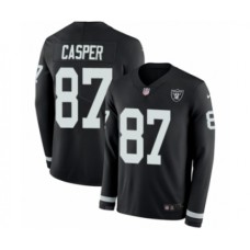 Men's Nike Oakland Raiders #87 Dave Casper Limited Black Therma Long Sleeve NFL Jersey