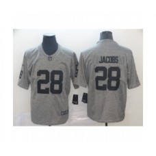 Men's Oakland Raiders #28 Josh Jacobs Limited Gray Rush Gridiron Football Stitched Jersey