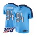 Men's Tennessee Titans #94 Austin Johnson Limited Light Blue Rush Vapor Untouchable 100th Season Football Jersey