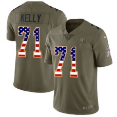 Men's Nike Tennessee Titans #71 Dennis Kelly Limited Olive SA Flag 2017 Salute to Service NFL Jersey