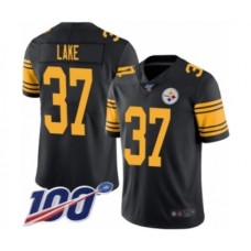 Men's Pittsburgh Steelers #37 Carnell Lake Limited Black Rush Vapor Untouchable 100th Season Football Jersey