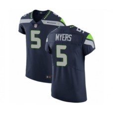 Men's Seattle Seahawks #5 Jason Myers Navy Blue Team Color Vapor Untouchable Elite Player Football Jersey