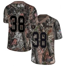 Men's Nike Oakland Raiders #38 Nick Nelson Limited Camo Rush Realtree NFL Jersey